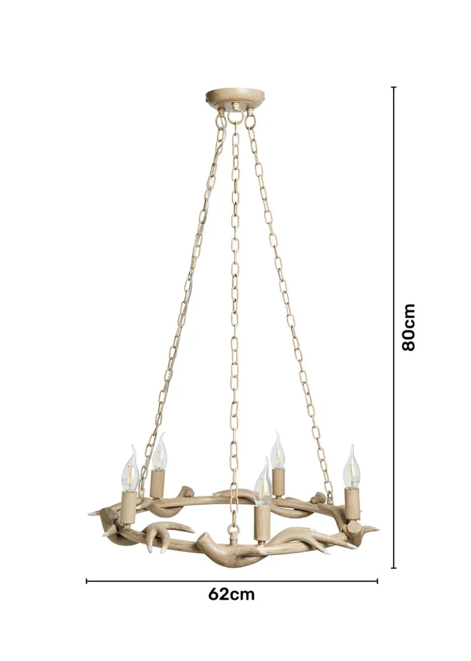 Inlight Antler Cartwheel 5L Chandelier (80cm x 62cm)