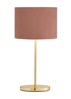 Inlight Blush Pink Velvet Stick Table Lamp (40cm x 16cm x 21cm)