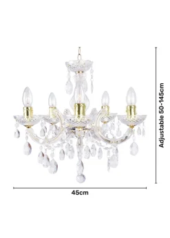 Inlight Charlotte 5 Light Chandelier (145cm x 45cm x 45cm)