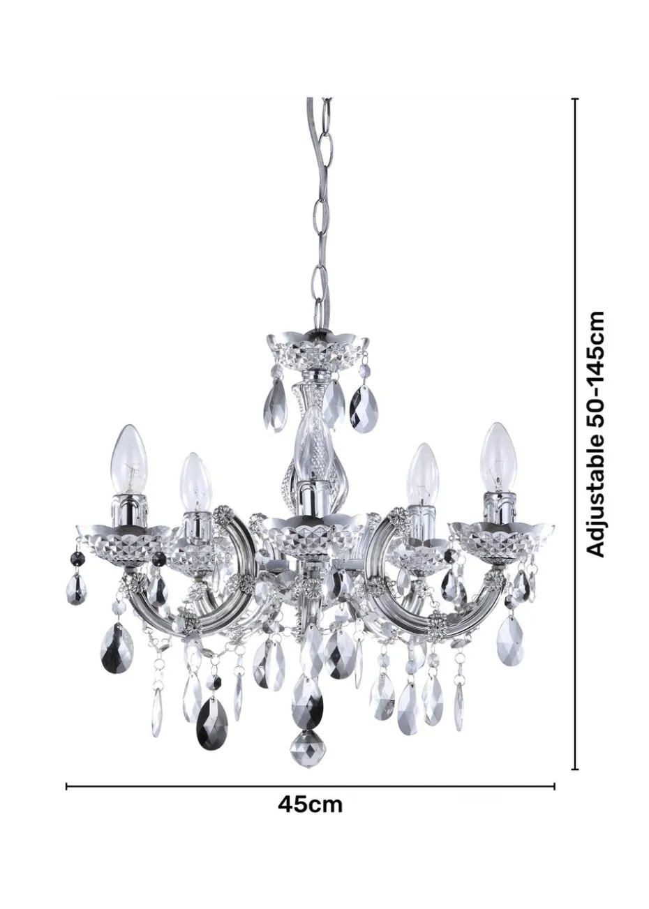 Inlight Charlotte 5 Light Chandelier (145cm x 45cm x 45cm)