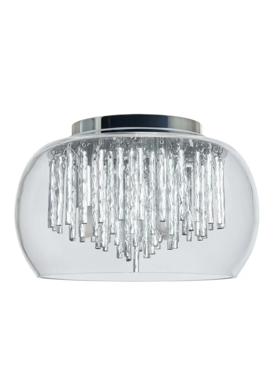 Inlight Chrome Rods 3 Light Flush Ceiling Light (15cm x 24cm x 24cm)