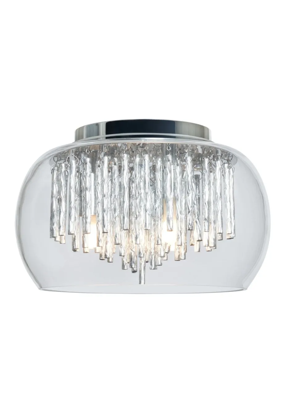 Inlight Chrome Rods 3 Light Flush Ceiling Light (15cm x 24cm x 24cm)