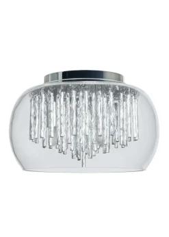 Inlight Chrome Rods 3 Light Flush Ceiling Light (15cm x 24cm x 24cm)