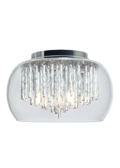 Inlight Chrome Rods 3 Light Flush Ceiling Light (15cm x 24cm x 24cm)