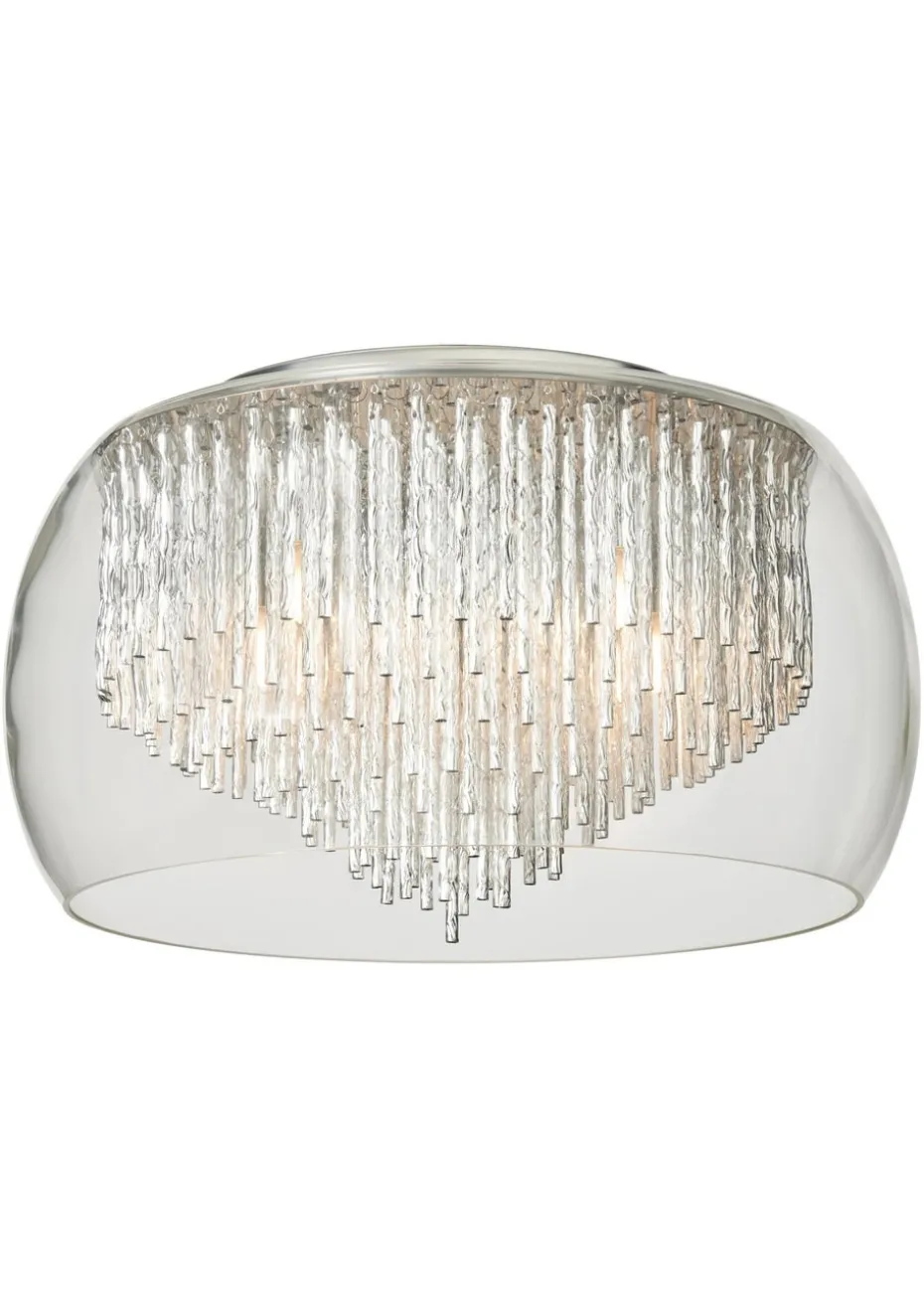 Inlight Chrome Rods 5 Light Flush Ceiling Light (18cm x 30cm x 30cm)