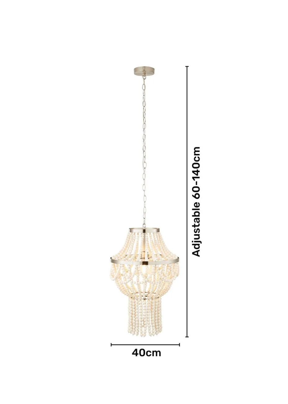 Inlight Clara Wooden Beaded Chandelier (140cm-60cm x 40cm)