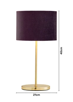 Inlight Maroon Velvet Stick Table Lamp (40cm x 16cm x 21cm)