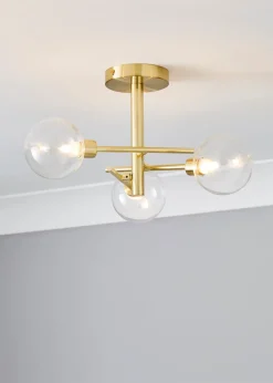 Inlight Nova Brass 3LT Ceiling Light (21cm x 48cm x 48cm)