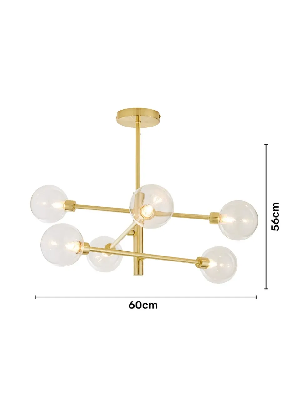 Inlight Nova Semi Flush Ceiling Light Brass (56cm x 60cm x 60cm)