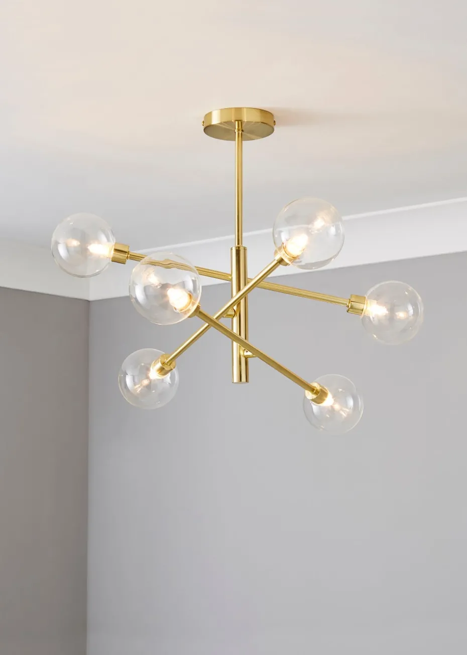 Inlight Nova Semi Flush Ceiling Light Brass (56cm x 60cm x 60cm)
