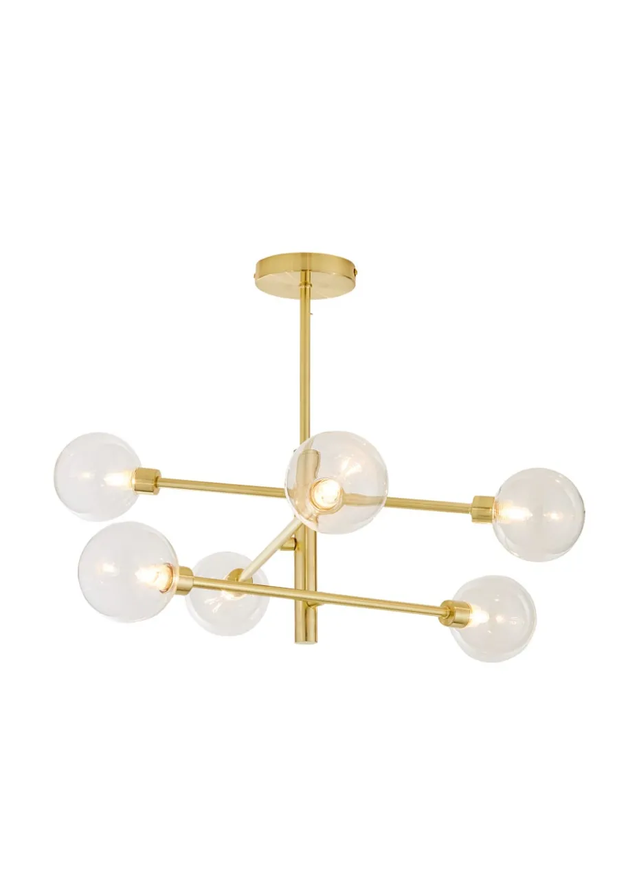 Inlight Nova Semi Flush Ceiling Light Brass (56cm x 60cm x 60cm)