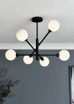 Inlight Nova Semi Flush Ceiling Light Black (56cm x 60cm x 60cm)