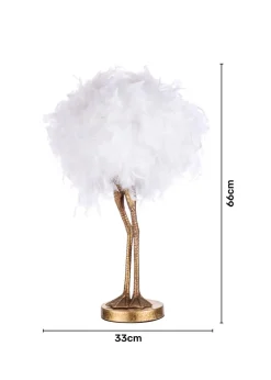 Inlight Ostrich Feather Table Lamp (50cm x 30cm x 30cm)