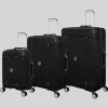IT Luggage Black Trunk Hard Suitcase