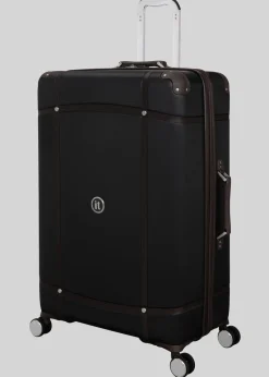 IT Luggage Black Trunk Hard Suitcase