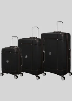 IT Luggage Black Trunk Hard Suitcase