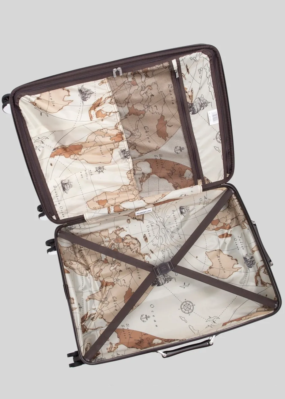 IT Luggage Black Trunk Hard Suitcase