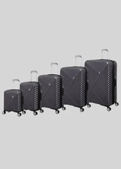 IT Luggage Dark Grey Inclining Hard Shell Suitcase