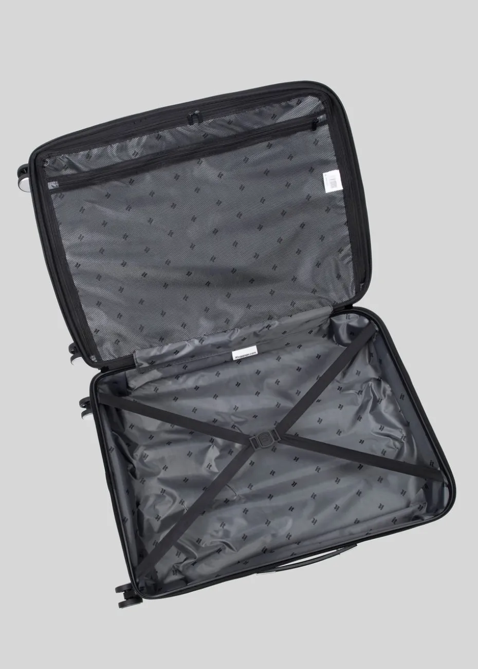 IT Luggage Dark Grey Inclining Hard Shell Suitcase