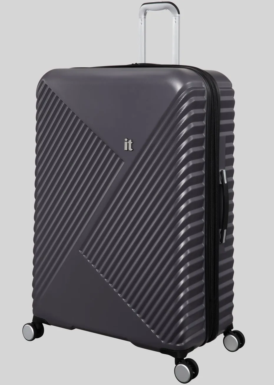 IT Luggage Dark Grey Inclining Hard Shell Suitcase