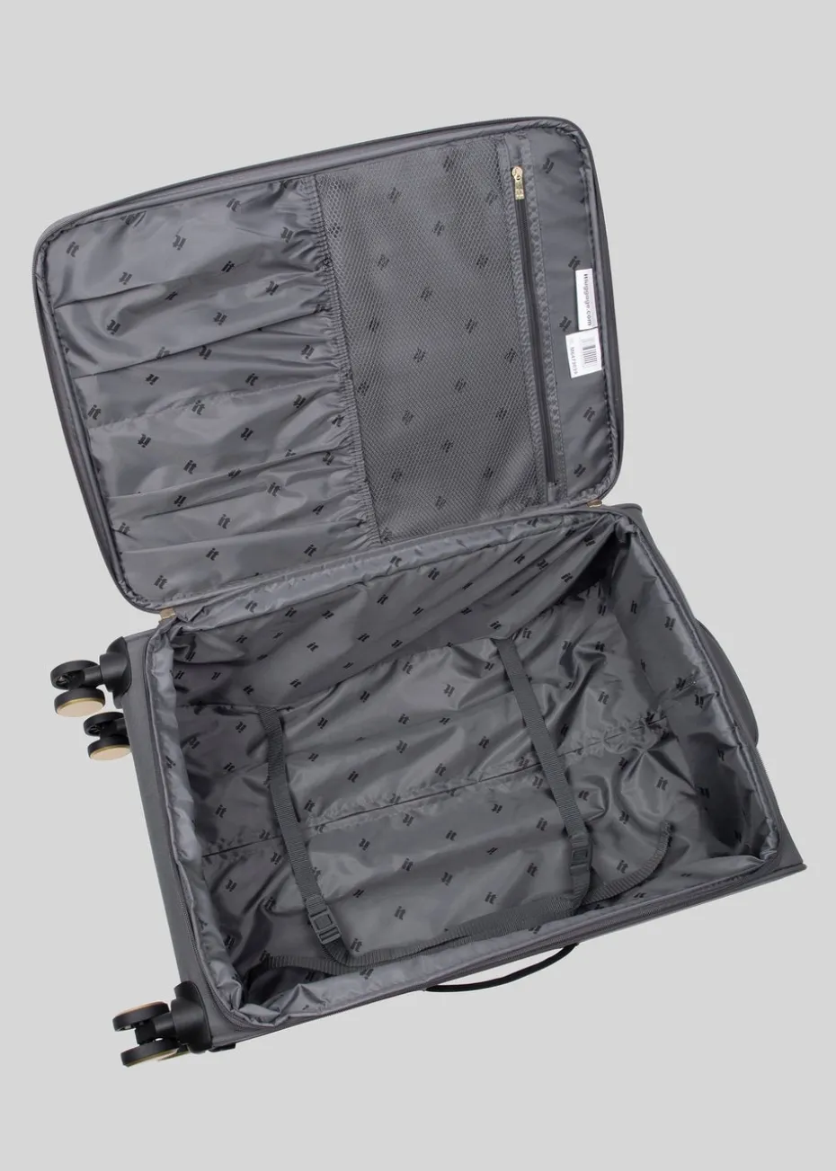 IT Luggage Grey Desirable Soft Suitcase