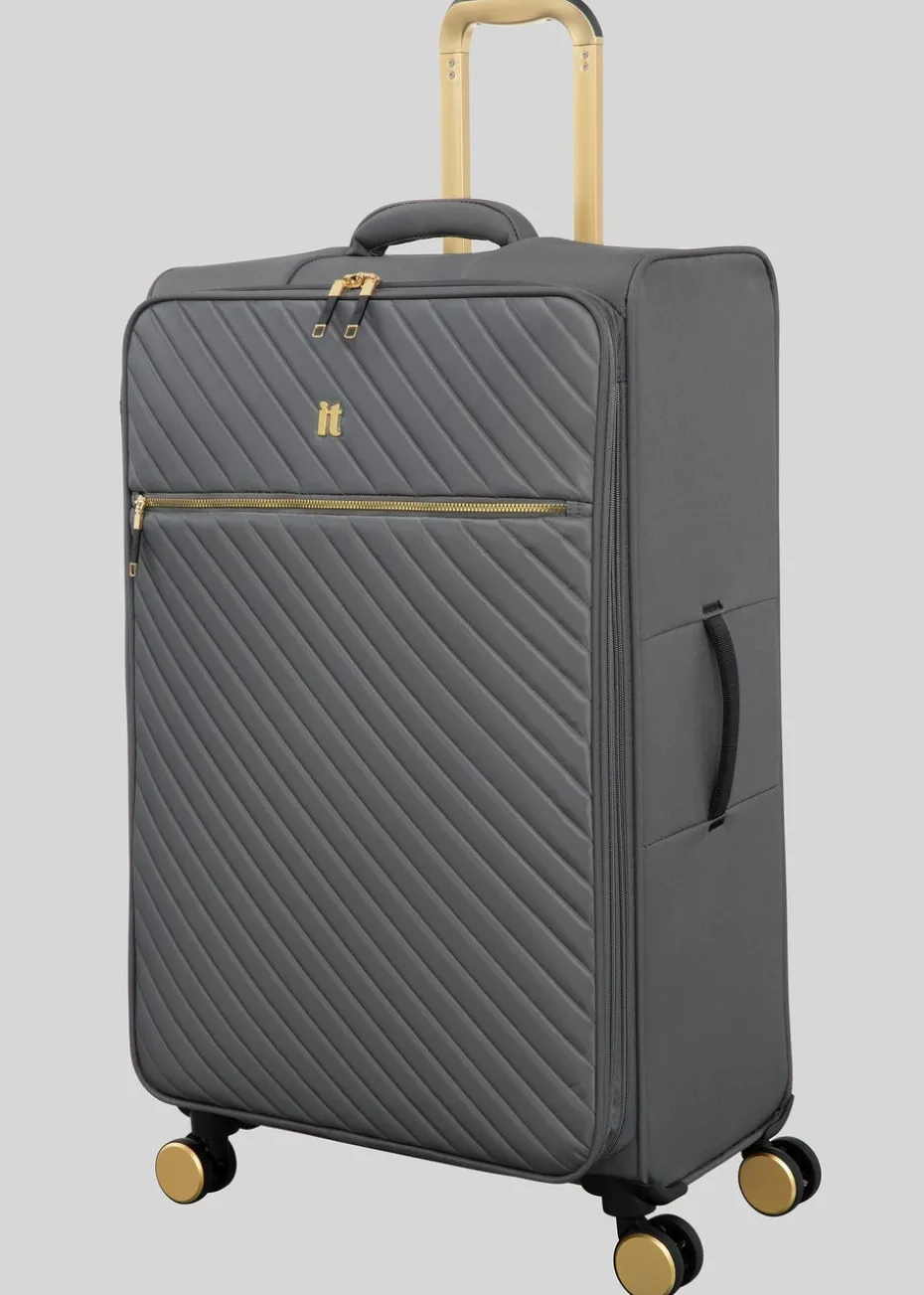 IT Luggage Grey Desirable Soft Suitcase