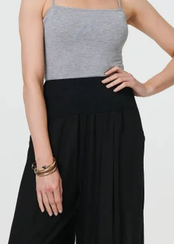 Izabel London Black High Waist Relaxed Ruched Leg Trousers