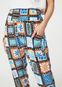 Izabel London Black Mosaic Print High Waist Harem Pants