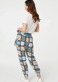Izabel London Black Mosaic Print High Waist Harem Pants