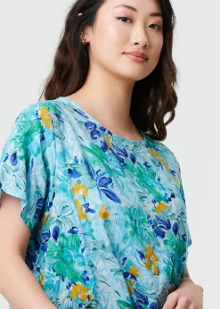 Izabel London Blue Floral Knee Length Shift Dress