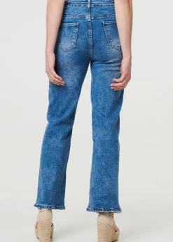 Izabel London Blue Pocket Detail Straight Leg Denim Jeans