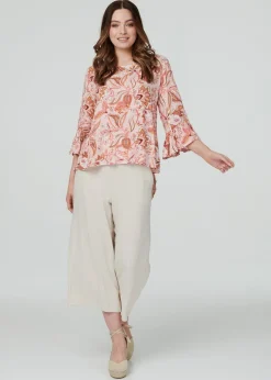 Izabel London Pink Paisley Print Oversized Blouse