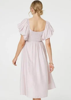 Izabel London Pink Puff 1/2 Sleeve Knee Length Dress