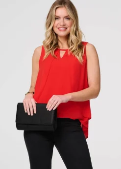 Izabel London Red Cut Out Detail Sleeveless Top