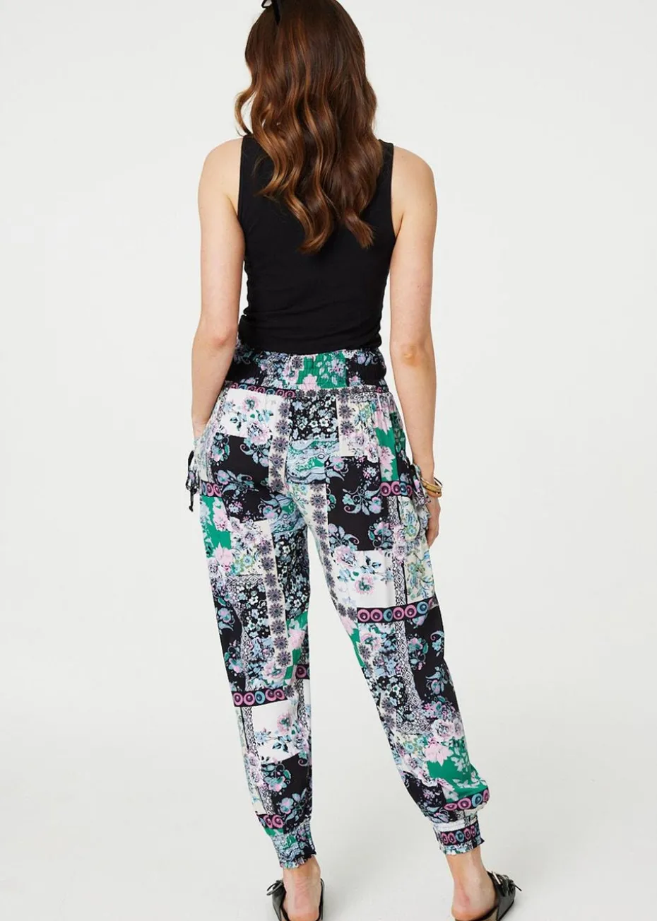 Izabel London White Patchwork Tassel High Waist Harem Pants