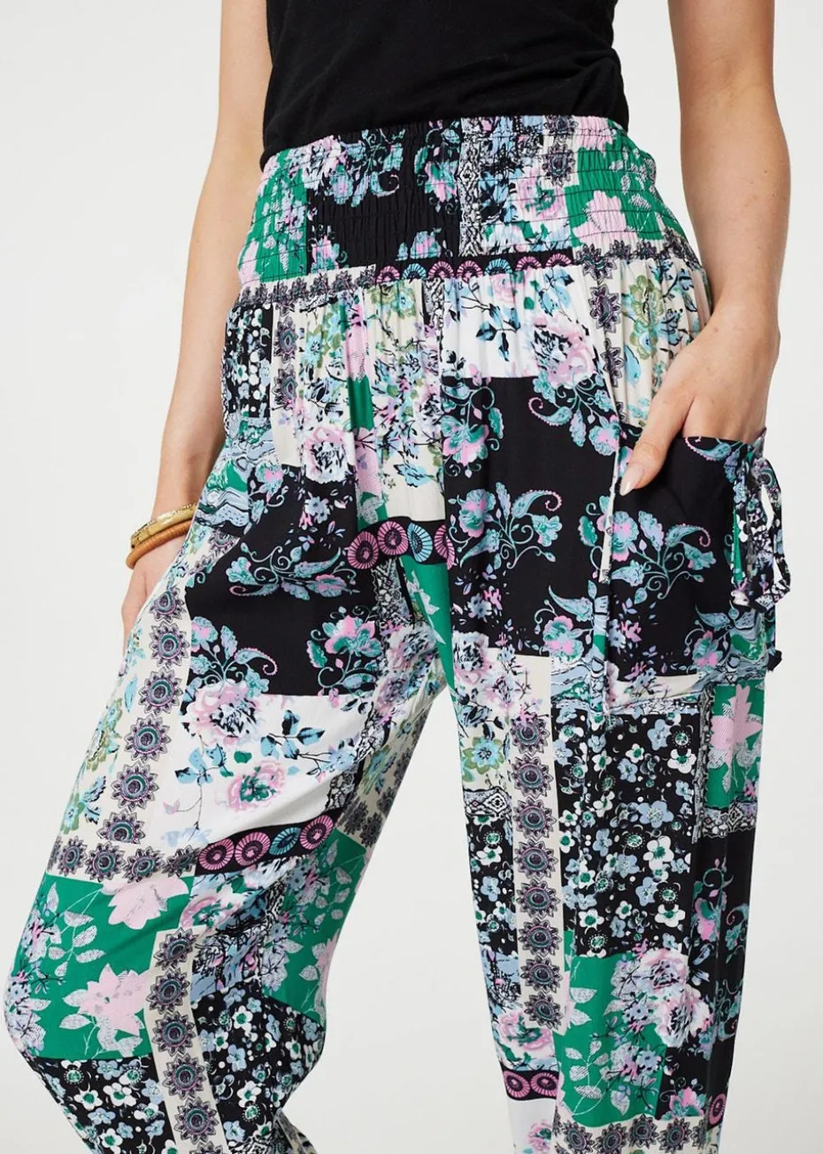 Izabel London White Patchwork Tassel High Waist Harem Pants