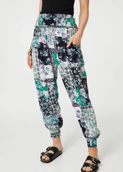 Izabel London White Patchwork Tassel High Waist Harem Pants