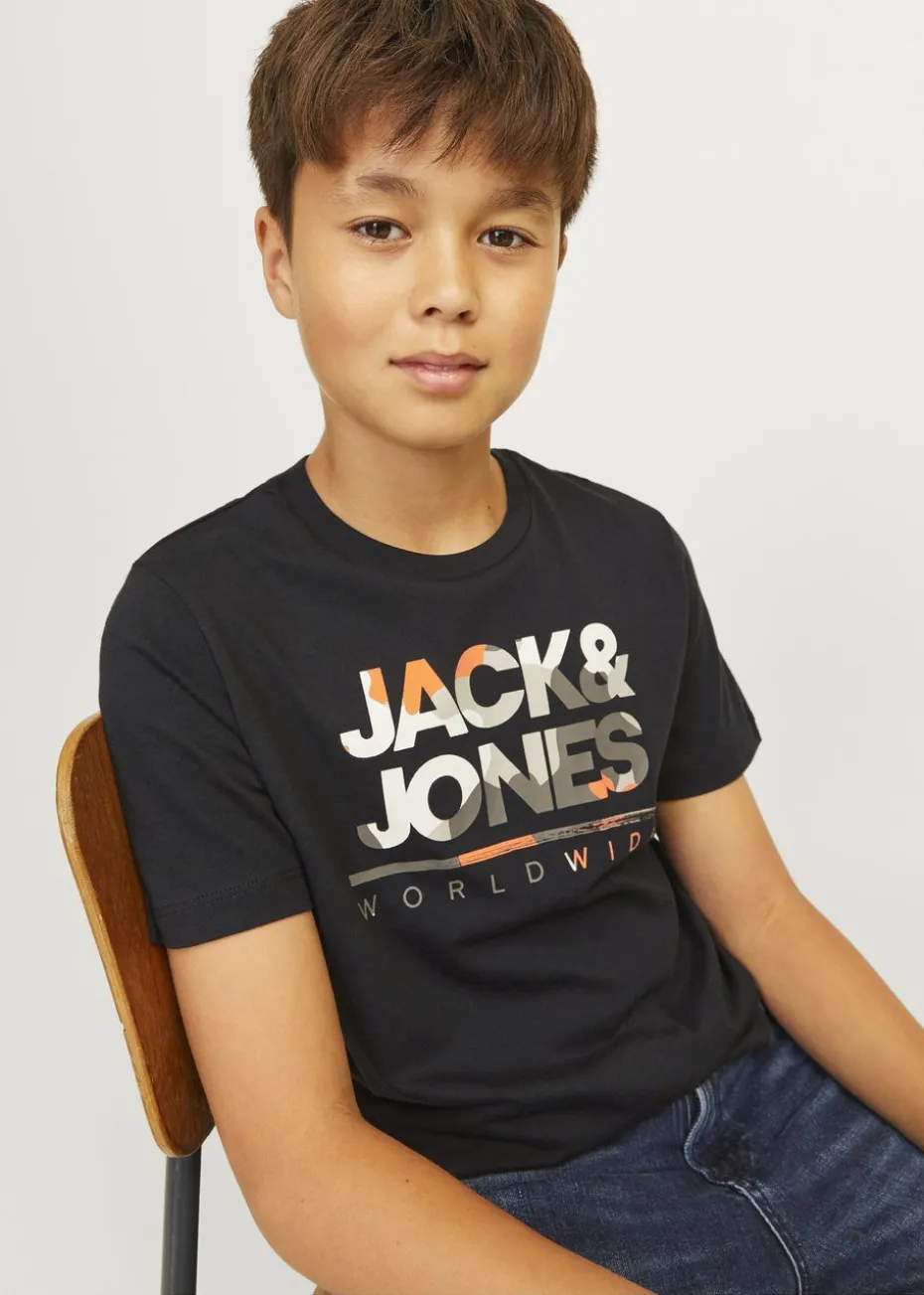 Jack & Jones Black Luke T-Shirt (8-16yrs)