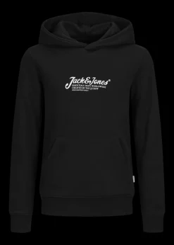 Jack & Jones Black Slogan Hoodie (8-16yrs)