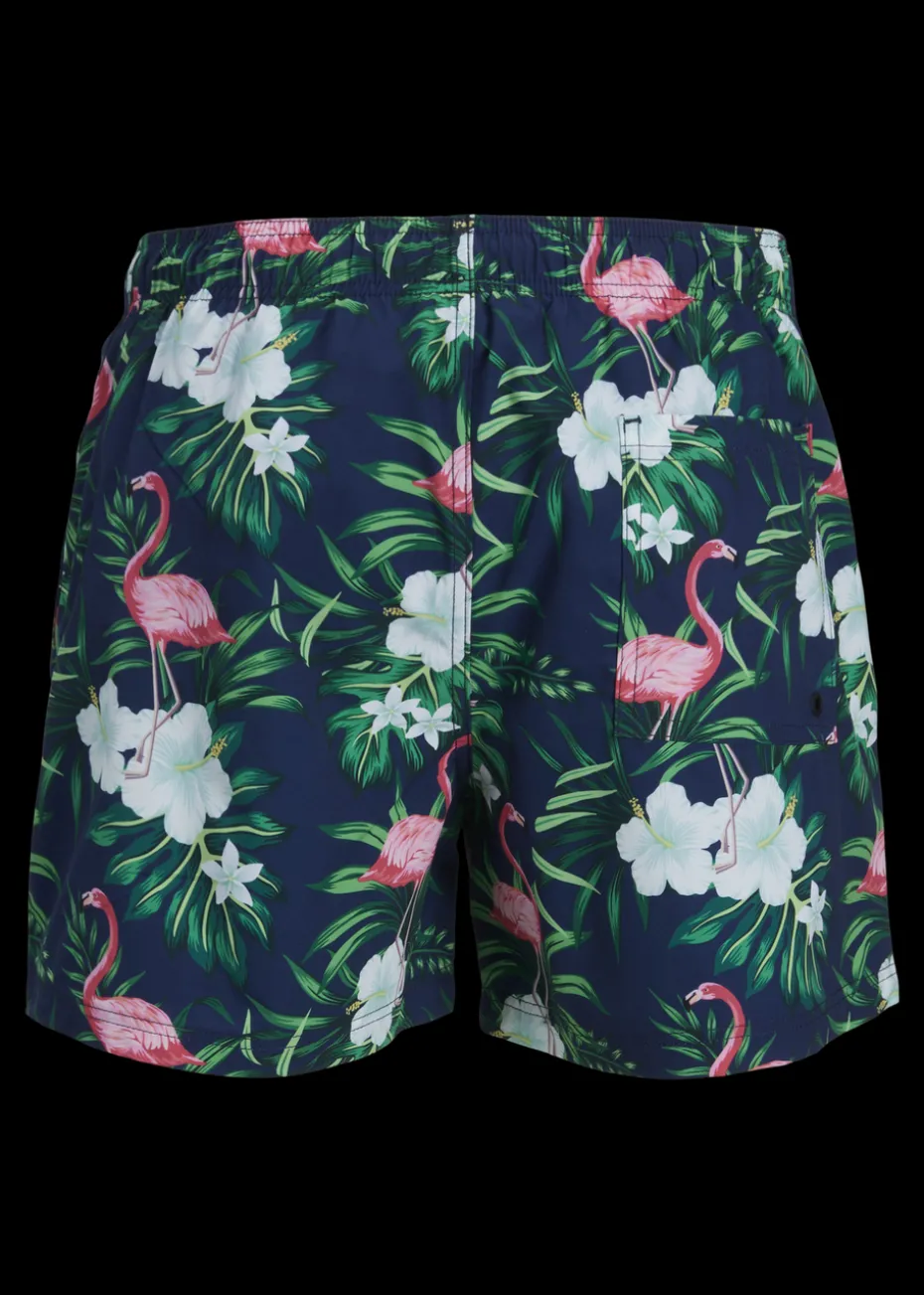 Jack & Jones Jnr Navy Printed Swim Shorts