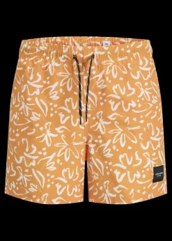 Jack & Jones Jnr Orange Print Swim Shorts