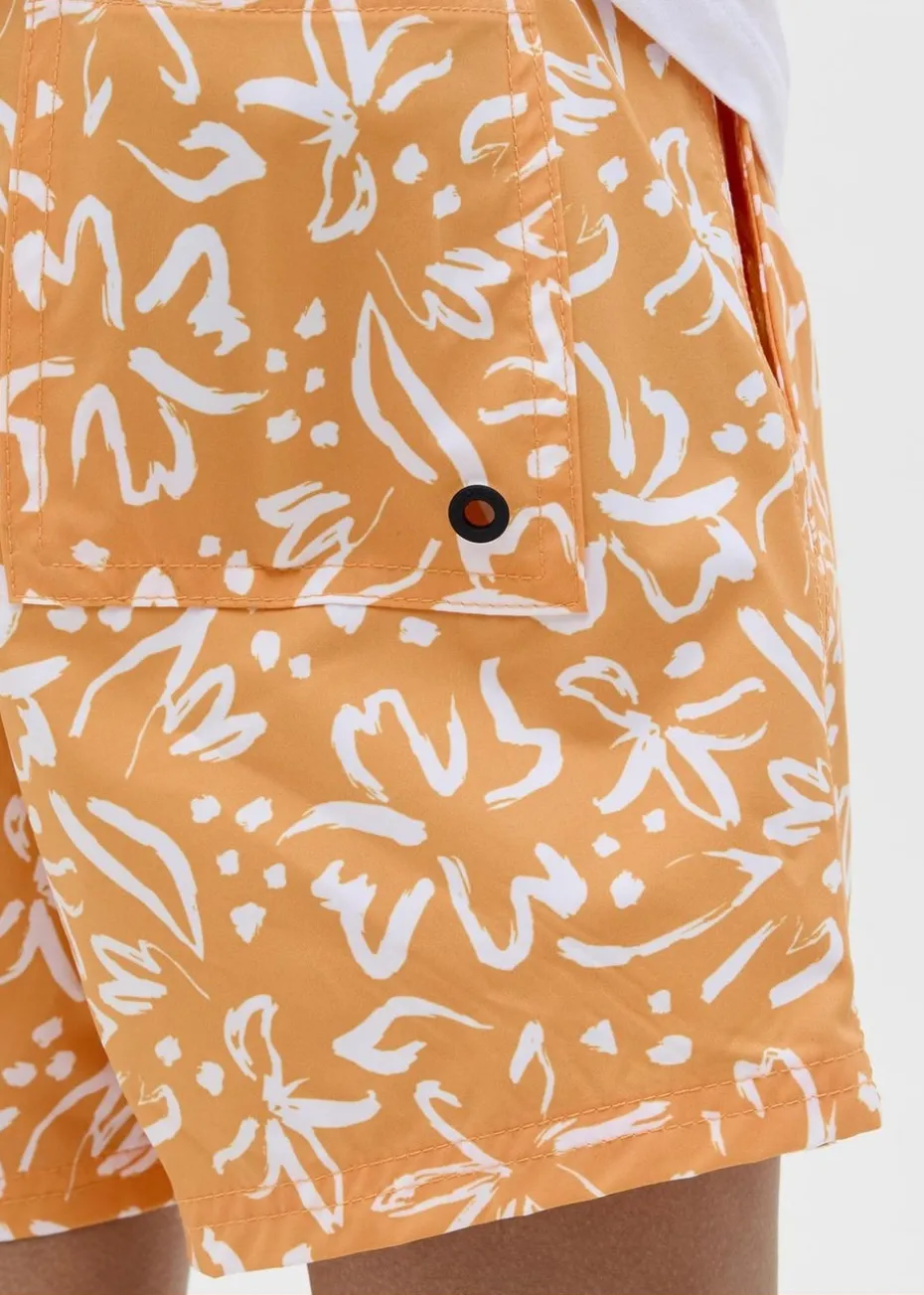 Jack & Jones Jnr Orange Print Swim Shorts