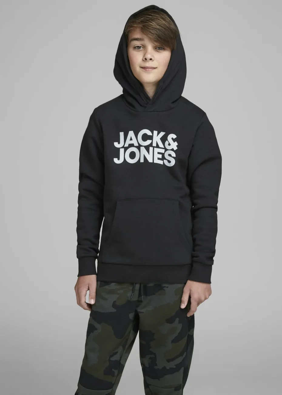 Jack & Jones Kids Black Logo Hoodie (8-16yrs)