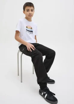 Jack & Jones Kids Black Cuffed Cargo Trousers (8-16yrs)