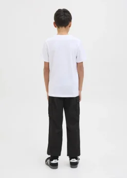 Jack & Jones Kids Black Cuffed Cargo Trousers (8-16yrs)
