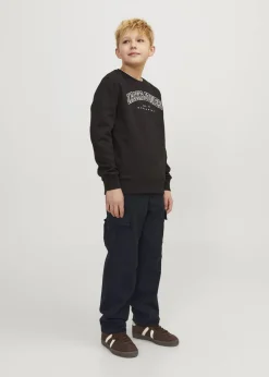 Jack & Jones Kids Black Barley Cargo Trousers (8-16yrs)