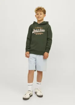 Jack & Jones Kids Khaki Printed Hoodie (8-16yrs)