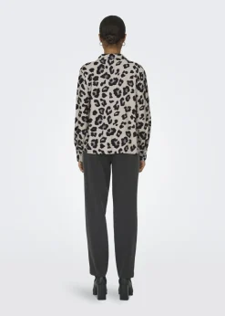 JDY Beige Animal Satin Shirt