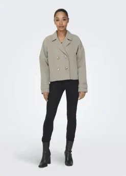 JDY Beige Cropped Trench Coat