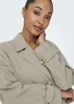 JDY Beige Cropped Trench Coat